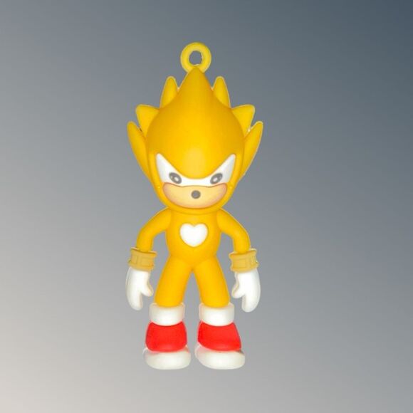 New Yellow Sonic The Hedgehog Chaos Control Super Sonic 3D Figural Keychain Clip - Picture 2 of 7